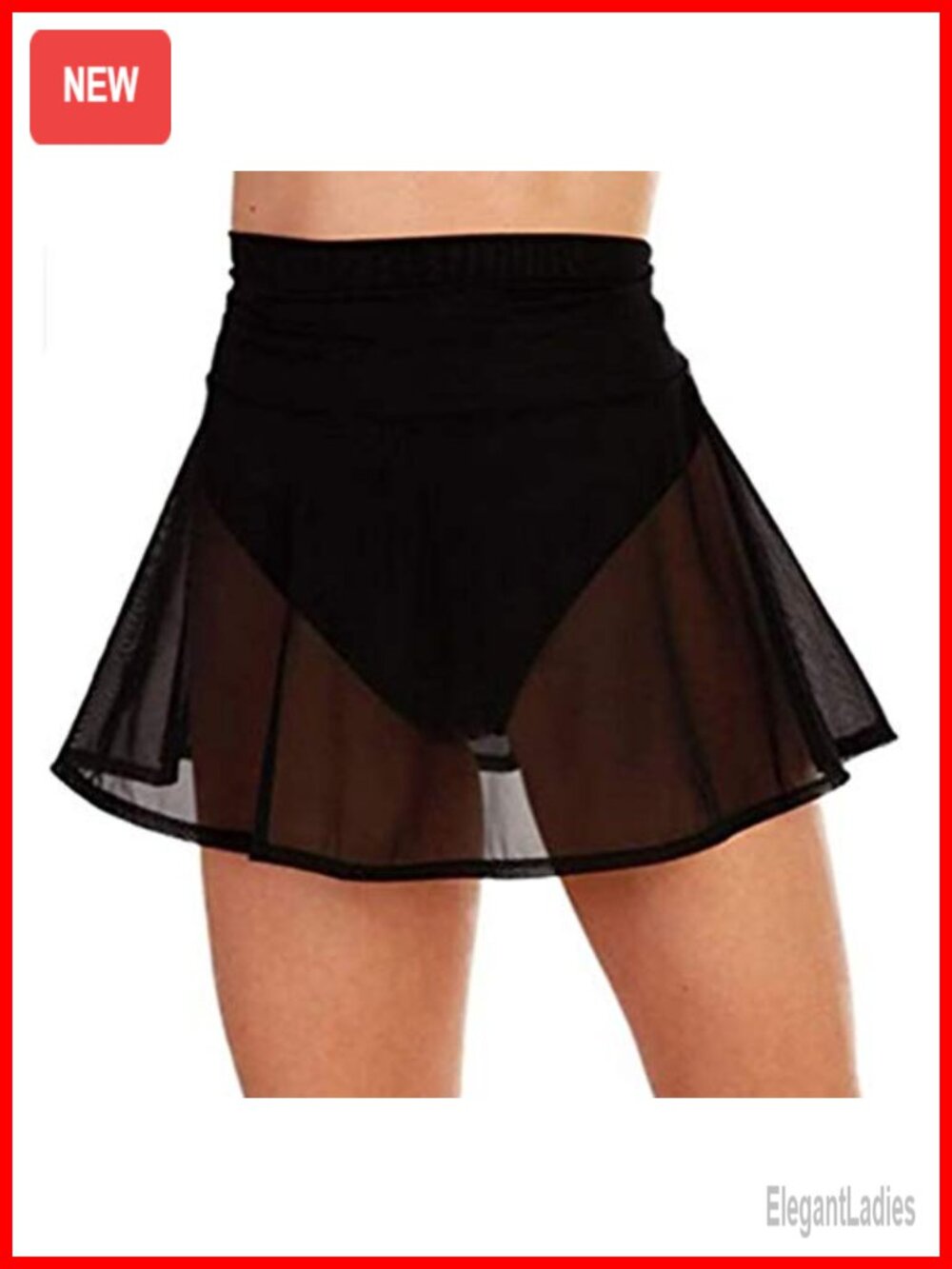 Mesh Sheer See-Through Mini Swim Cover-Up Skirt